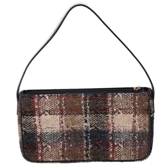 Burberry Shoulder Bag Beige Black Multi Tweed Patent Leather Suede - Picture 3 of 7